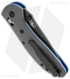Benchmade Griptilian AXIS Lock Knife Gray/Blue G-10 (3.45" Black Serr) 551SBK-1 -Benchmade Shop benchmade griptilian 551sbk 1 side cm