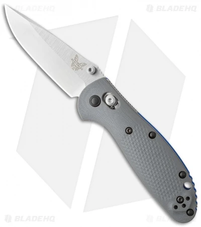Benchmade Mini Griptilian AXIS Lock Knife Gray/Blue G-10 (2.91" Satin) 556-1 1 Benchmade Mini Griptilian AXIS Lock Knife Gray/Blue G-10 (2.91" Satin) 556-1